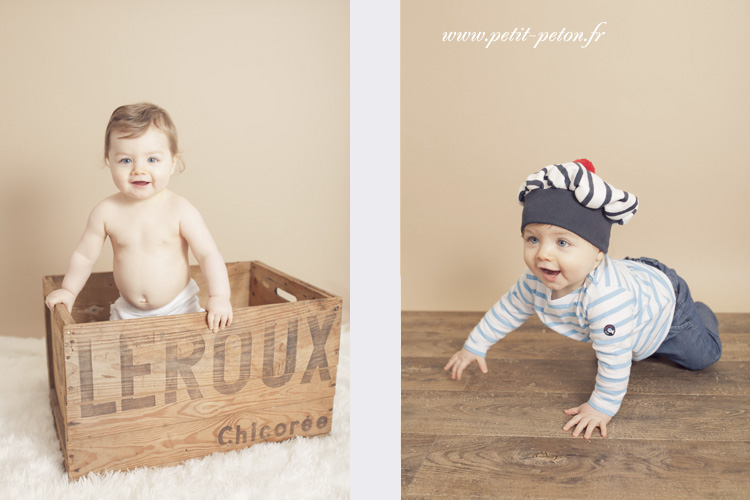 Photographe bébé studio Paris, 6-9 mois