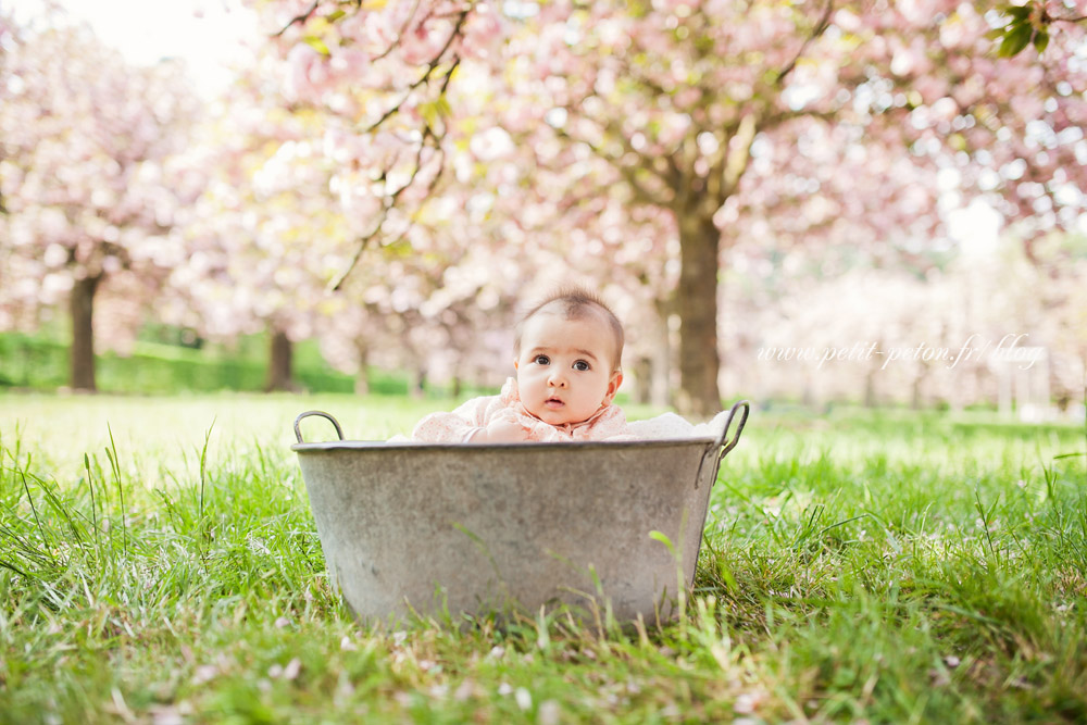 Photographe bébé 6 mois en extérieur
