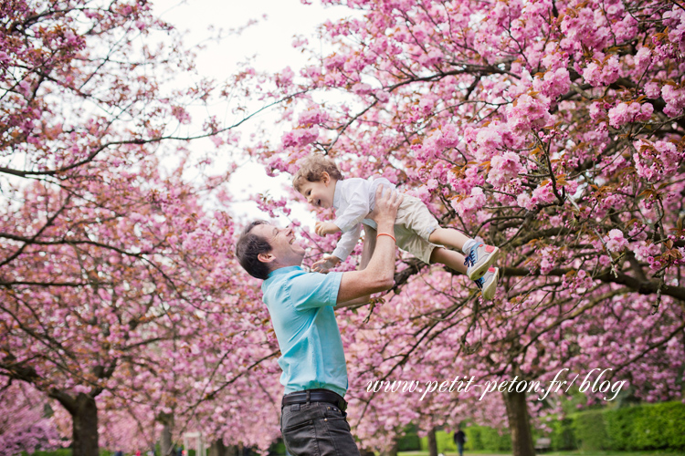 Photographe famille Sceaux - Séance photo cerisiers en fleurs