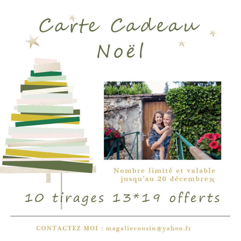 Carte cadeau séance photo Noël